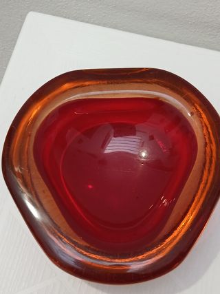 Posacenere vintage Murano rosso/ambra