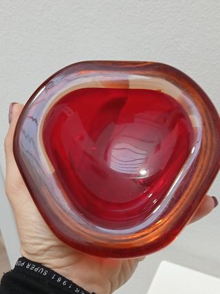 Posacenere vintage Murano rosso/ambra