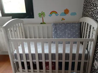 Cuna infantil blanca + colchón URGE venta