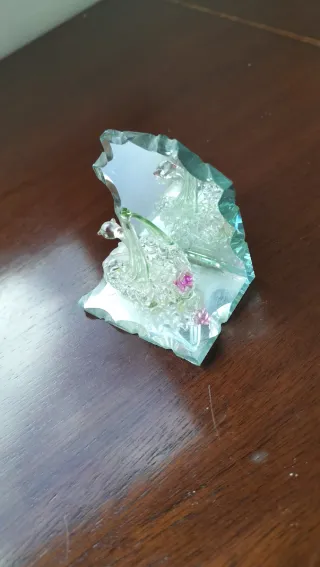 Adorno cisne cristal tallado