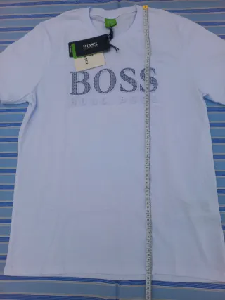 Camiseta BOSS Blanca con Logo Azul