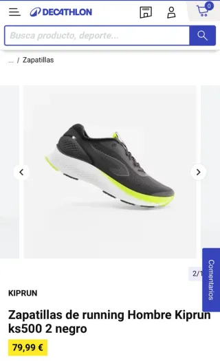 Zapatillas running KIPRUN Hombre Negras