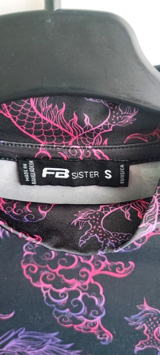 Top New Yorker dragones morado y rosa