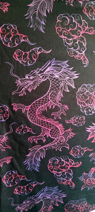 Top New Yorker dragones morado y rosa