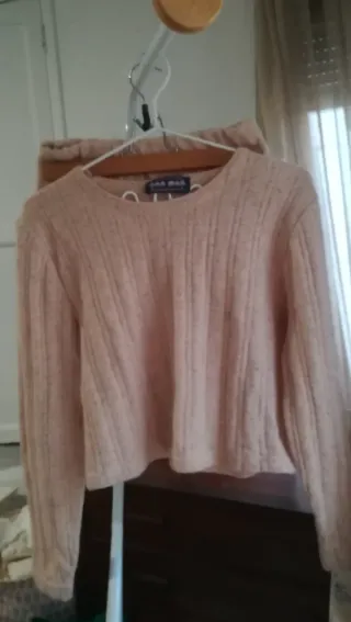 Conjunto  Jersey y Falda Lana Beige