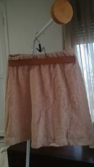 Conjunto  Jersey y Falda Lana Beige