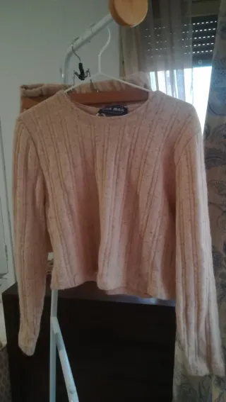 Conjunto  Jersey y Falda Lana Beige