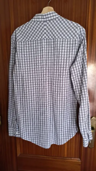Camisa Timberland Cuadros marron,gris  y Blanca