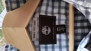 Camisa Timberland Cuadros marron,gris  y Blanca