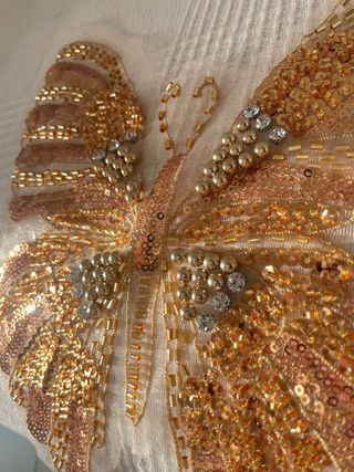 Parche Mariposa Dorado y Rosa