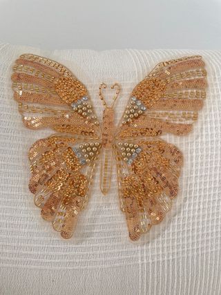 Parche Mariposa Dorado y Rosa