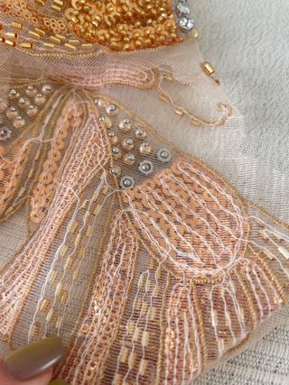 Parche Mariposa Dorado y Rosa