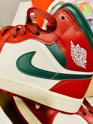 Jordan 1 Mid Zapatillas Rojo y Verde