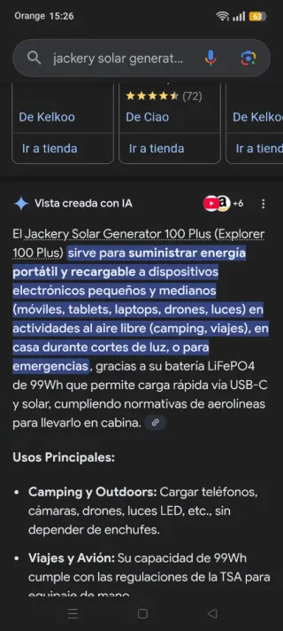 Generador Solar Portátil Jackery 100 Plus