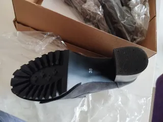 Mocasines tacón y plataforma grises