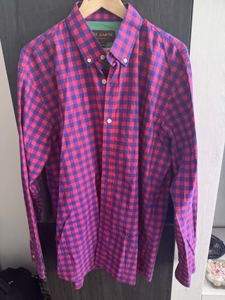 Camisa El Ganso cuadros rosa y morado Talla L
