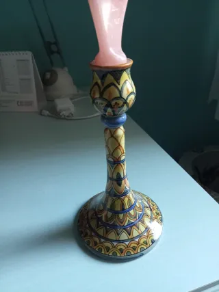Porta candela ceramica dipinto a mano