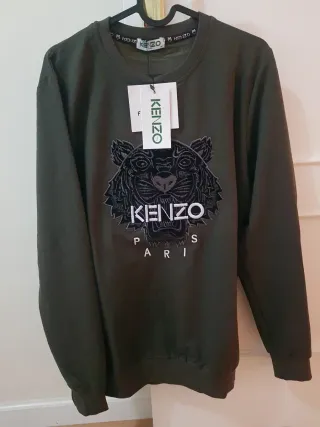 Jersey Kenzo verde fino estampado tigre