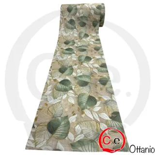 Tappeto tessuto beige e verde