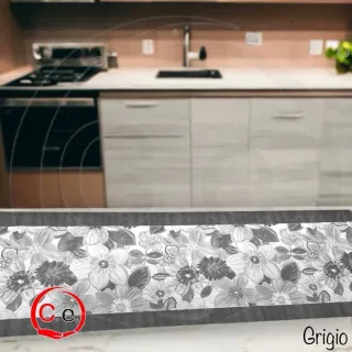 Tappeto tessuto beige e verde