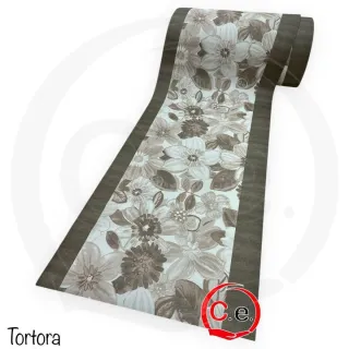 Tappeto tessuto beige e verde