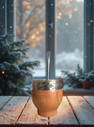 Mate de algarrobo con guarda Pampa