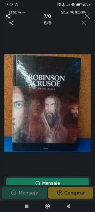 2 tomos de los 5 y 1 de Robinson Crusoe.
