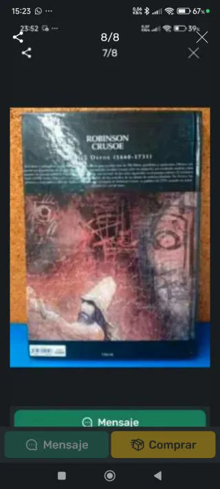 2 tomos de los 5 y 1 de Robinson Crusoe.