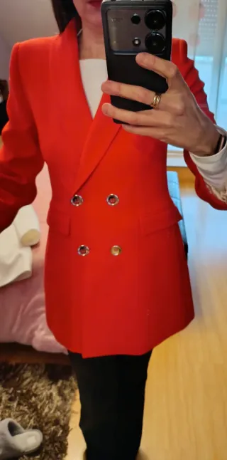 Blazer Rojo Zara Fiesta