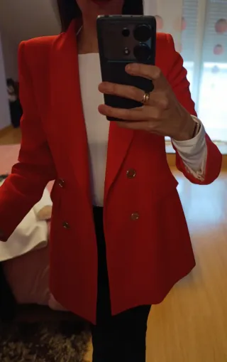 Blazer Rojo Zara Fiesta