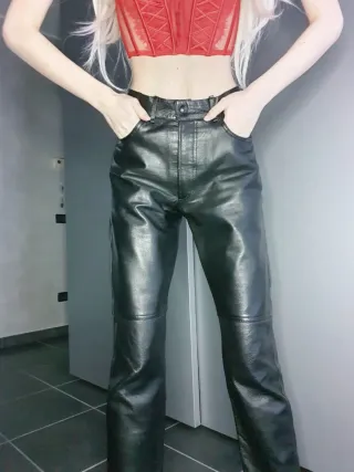 Pantaloni in vera pelle XS-S