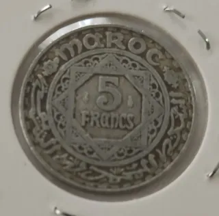 Moneda 5 Francos Marruecos 1951-1370