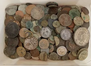 272 Monedas Antiguas para Limpiar y Clasificar