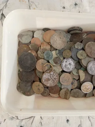 272 Monedas Antiguas para Limpiar y Clasificar