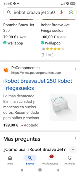 Robot friegasuelos iRobot Braava Jet 250
