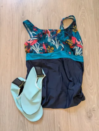 Pack Aquagym Premamá bañador y antideslizantes