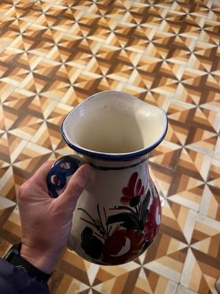 Jarra y Palangana Cerámica Flores