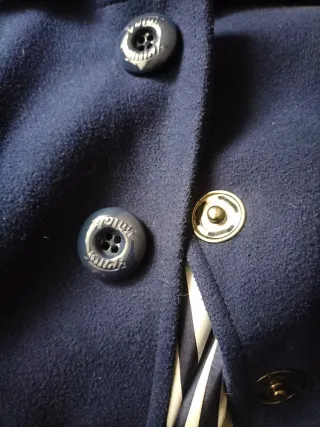 Chaquetón de paño azul mujer