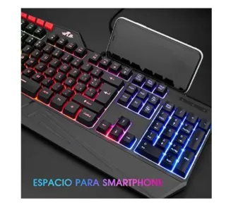 Teclado RII LED Gaming Negro Multicolor+ 2 ratones
