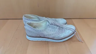 Zapatos velour rosa y plateados