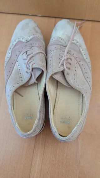 Zapatos velour rosa y plateados