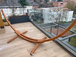 Hamaca con Soporte Madera Beige/Marrón