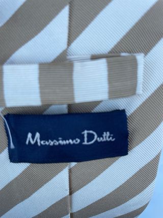 Corbata Rayas Massimo Dutti Beige/dorado