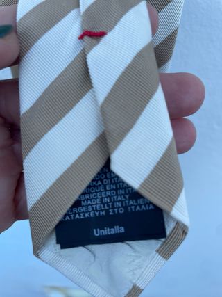 Corbata Rayas Massimo Dutti Beige/dorado