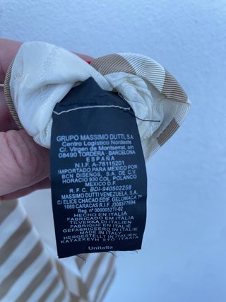 Corbata Rayas Massimo Dutti Beige/dorado