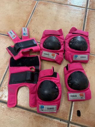 Protecciones patinaje infantil Oxelo rosa