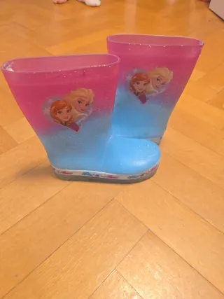 Botas de agua niña azul y rosa talla 29