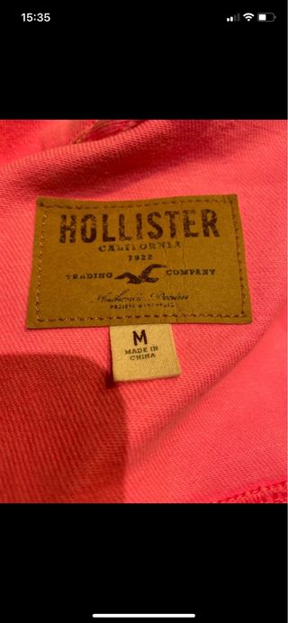 Cazadora vaquera Hollister rosa Talla M