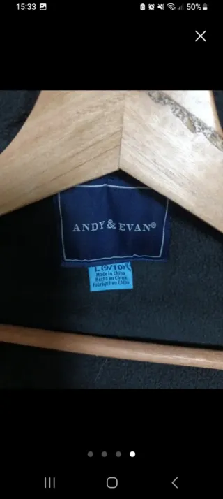 Parka Invierno Lands' End Azul y Negra