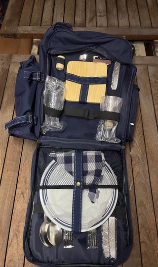 Mochila Picnic Completa Cubiertos Platos